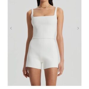 Cropped Knit Crepe Square Camisole